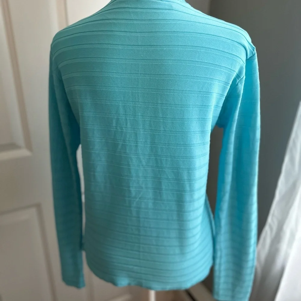 LOULOU Women’s zippered cardigan Teal Blue- Sz L